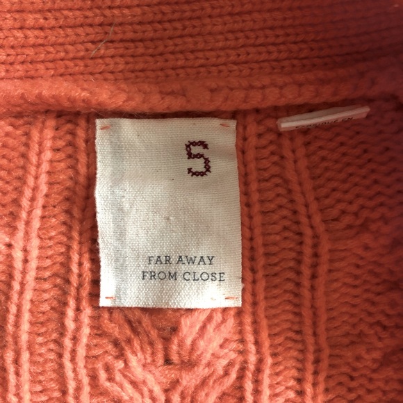 Anthropologie 'far away from close' orange cashmere cropped cardigan size S - Picture 6 of 8